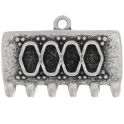 Cymbal - Terminale per tessitura SuperDuo 16x24mm Kalyvari VI -Argento anticato