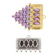 Cymbal - Terminale per tessitura SuperDuo 16x24mm Kalyvari VI -Argento anticato