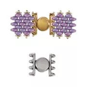 Cimbalo Chiusura magnetica per Perla SuperDuo 15x17 mm Ateni IV - Argento invecchiato x1