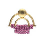 Cymbal- Orecchini perno per rocaille11/0 17x23mm Platani VI Dorato con oro fino x2