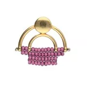 Cymbal- Orecchini perno per rocaille11/0 17x23mm Platani VI Dorato con oro fino x2