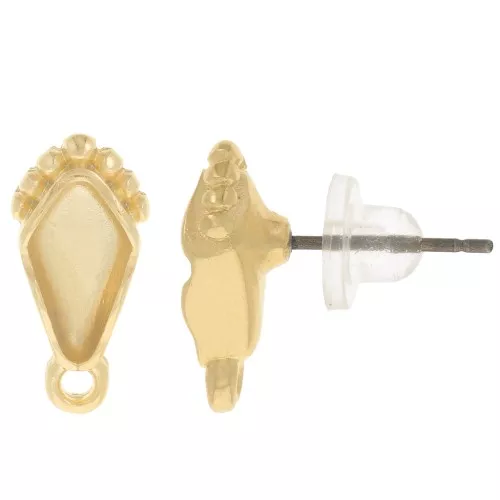 Cymbal - Orecchini per aquilone 15x7 mm con anello - Livadi Dorato con oro fino x2