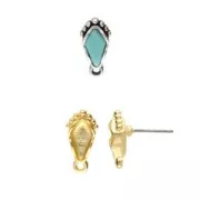 Cymbal - Orecchini per aquilone 15x7 mm con anello - Livadi Dorato con oro fino x2