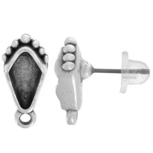Cymbal - Orecchini a perno Kite 15x7mm con anello Livadi - Argento antico x2
