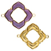 Cymbal - Distanziatore per perline Chevron 25x31 mm Notino Dorato con oro fino x1