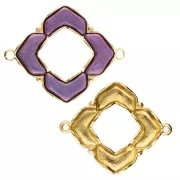 Cymbal - Distanziatore per perline Chevron 25x31 mm Notino Dorato con oro fino x1