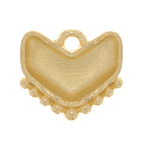Cimbalo - Charm per perline Chevron 11x12 mm - Ramos -Dorato con oro fino x1