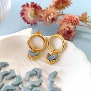 Cimbalo - Charm per perline Chevron 11x12 mm - Ramos -Dorato con oro fino x1