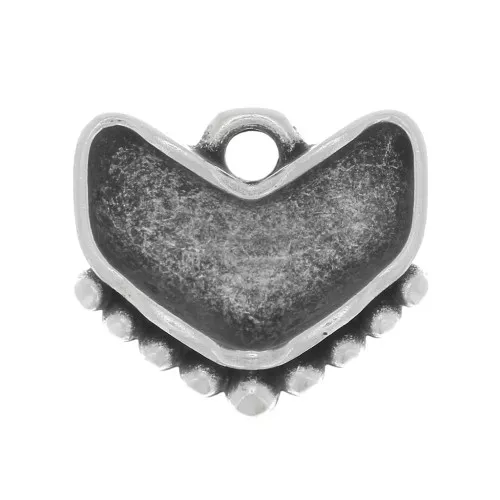 Cymbal -Ciondolo per perline Chevron 11x12 mm - Ramos - Argento antico x1