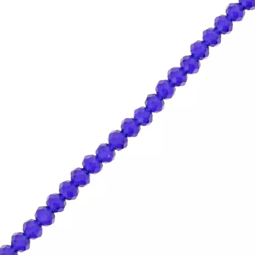 Perline sfaccettate rotonde - tonde appiattite 3.5x3 mm - Blu scuro x35cm