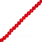 Perla rotonda sfaccettata - tonda appiattita 3,5x3 mm - Rosso Corallo Scuro x33cm