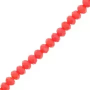 Perline tonde sfaccettate - tonde appiattite 3x2,5 mm - Corallo x39cm