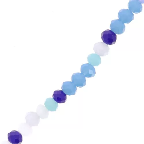Perline sfaccettate rotonde - tonde appiattite 3x2,5 mm - Multi Blue x43cm