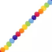 Perla a disco sfaccettata - rotonda appiattita 3x2,5 mm - Multicolore x 43 cm