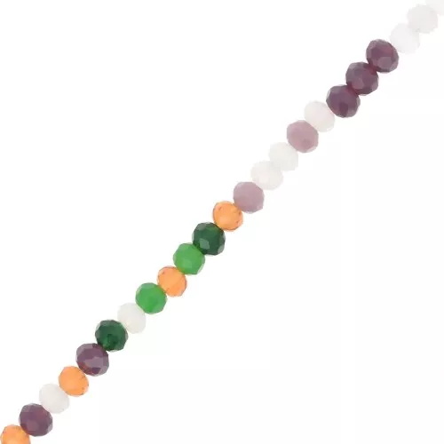 Perline sfaccettate rotonde - tonde appiattite 3.5x3mm Multicolore x34cm