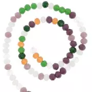 Perline sfaccettate rotonde - tonde appiattite 3.5x3mm Multicolore x34cm