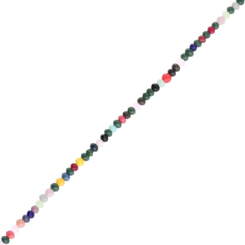 Perline tonde sfaccettate - tonde appiattite 3x2,5 mm - Multicolore x40cm