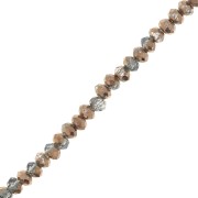 Perline sfaccettate rotonde - rotonde appiattite -2x1,5 mm - Marrone Grigio Chiaro x35cm|raw }}