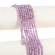 Perla rotonda appiattita sfaccettata 4,5x3mm pietra semipreziosa tinta Quarzo parma x35cm