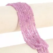 Perla rotonda appiattita sfaccettata 4,5x3mm pietra semipreziosa tinta Quarzo parma x35cm