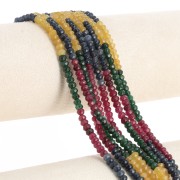 Perle sfaccettate rotonde e appiattite 4x3mm - Tinte - Quarzo Mix x35cm