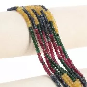 Perle sfaccettate rotonde e appiattite 4x3mm - Tinte - Quarzo Mix x35cm