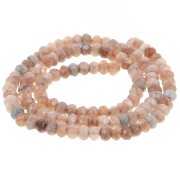 Perla rotonda appiattita sfaccettata 4,5x3mm pietra semipreziosa colorata Quarzo Salmone 35cm