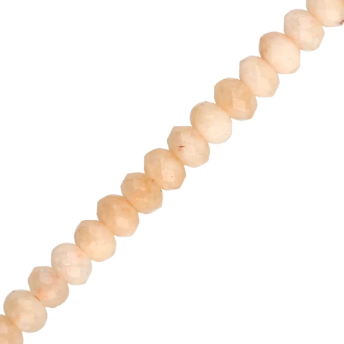 Perla rotonda appiattita sfaccettata 4,5x3mm pietra semipreziosa colorata Quarzo Salmone 35cm