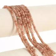 Perline sfaccettate rotonde appiattite 4x3 mm - tinta - Quarzo salmone x35cm