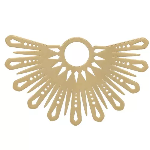 Pendente etnico mezzosole scavato 15x25mm escluso Perles and co dorato oro fino x1