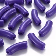Perle tubolari curve 35x11 mm in acrilico opaco - Viola scuro x6