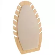 Portagioielli per collana - Espositore 27.5x16cm Bamboo - Pella scamosciata Beige