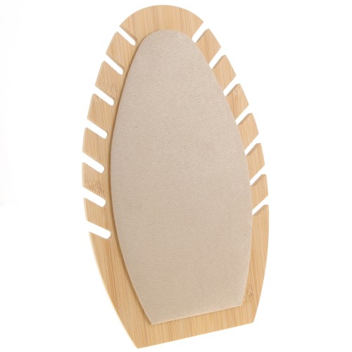 Portagioielli per collana - Espositore 27.5x16cm Bamboo - Pella scamosciata Beige