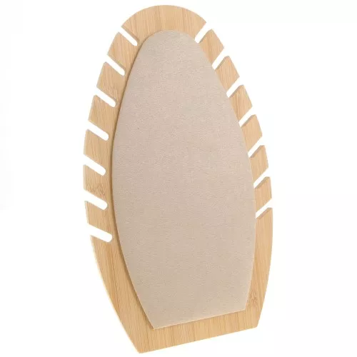 Portagioielli per collana - Espositore 27.5x16cm Bamboo - Pella scamosciata Beige