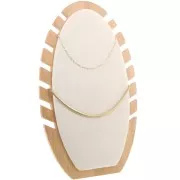 Portagioielli per collana - Espositore 27.5x16cm Bamboo - Pella scamosciata Beige