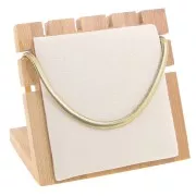 Portagioielli per collana- Espositore 10x11 cm in Bamboo- Rosa suede