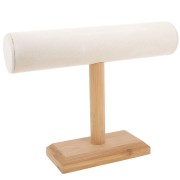 Portagioielli - Espositore per bracciali 19x25 cm in legno e tessuto - Beige|raw }}