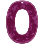 Ciondolo ovale cavo in acetato 47x35 mm - Tartaruga - Lampone perlato x1