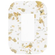 Pendente rettangolare in acetato 40x30 mm - Glitter - Oro - Trasparente x1