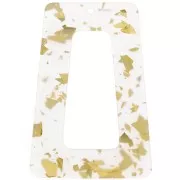 Pendente a trapezio cavo in acetato 50x35 mm - Glitter - Oro - Trasparente x1