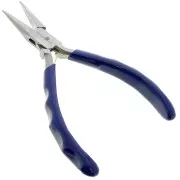 Pinza piatta con punte arrotondate e molla, 14,5 cm, impugnatura ergonomica, Perles&Co, blu, 1 pezzo