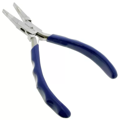 Pinza a molla piatta 14 cm con manico ergonomico Perles&co - Blu x1