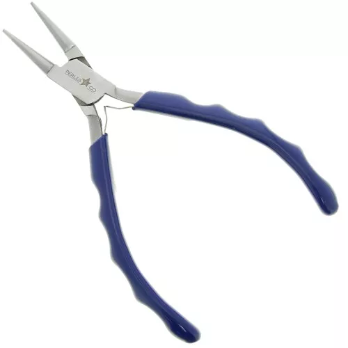 Pinza a molla tonda 14 cm con manico ergonomico Perles&co - Blu x1