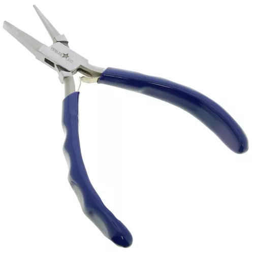 Pinze a molla tonde e piatte 14 cm con impugnatura ergonomica di Perles&co- Blu x1