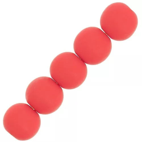 Perline in resina opaca 6 mm - Rosso corallo x10