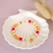 Perline in resina opaca 6 mm - Rosso corallo x10