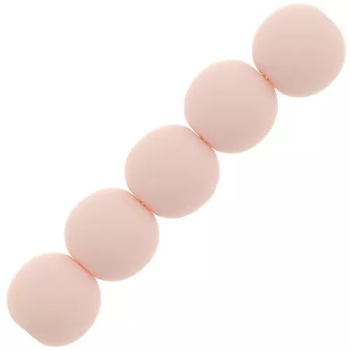 Perline in resina opaca 6 mm - Rosa pastello x10