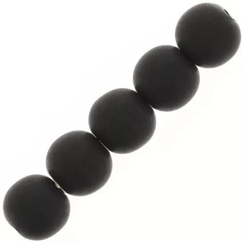 Perline in resina opaca 6 mm - Nero x10