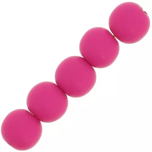 Perline in resina opaca 6 mm - Fucsia x10