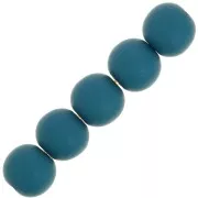 Perline in resina opaca 6 mm - Duck Blue x10